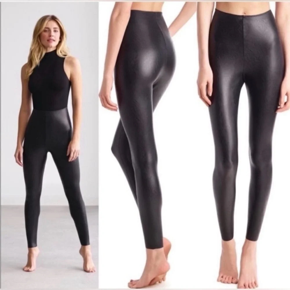 New! Commando Control Faux Leather Leggings Black nwot 33829